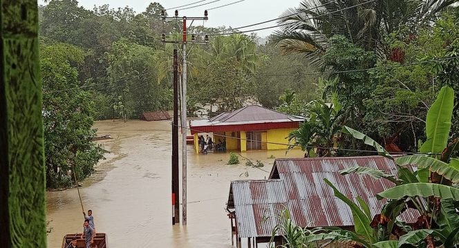 
 Banjir yang terjadi di Kabupaten Nias Utara, Provinsi Sumatera Utara, Foto : BPBD Kabupaten Nias Utara  