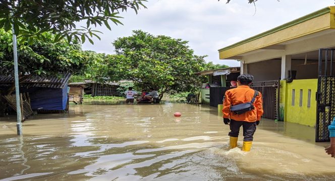 
 Banjir yang terjadi di Desa Cikande Permai, Kecamatan Cikande, Kabupaten Serang, Provinsi Banten. Foto : BPBD Kabupaten Serang
