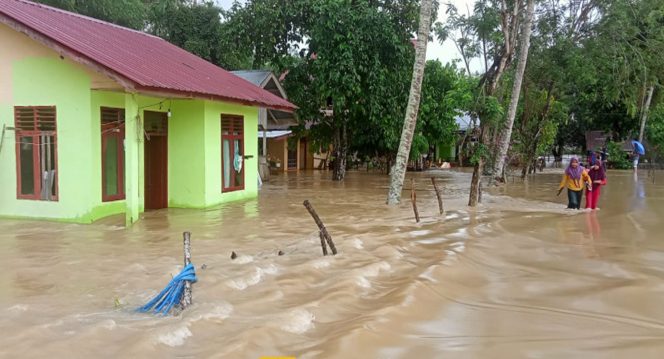 
 Kondisi banjir di Kabupaten Aceh Timur pada Kamis (30/12) merendam salah satu rumah rumah warga di wilayah tersebut. Foto : BPBD Kabupaten Aceh Timut