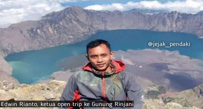 
 Erwin Rianto Ketua Open Trip Ke Gunung Rinjani. Foto : @jejak_pendaki