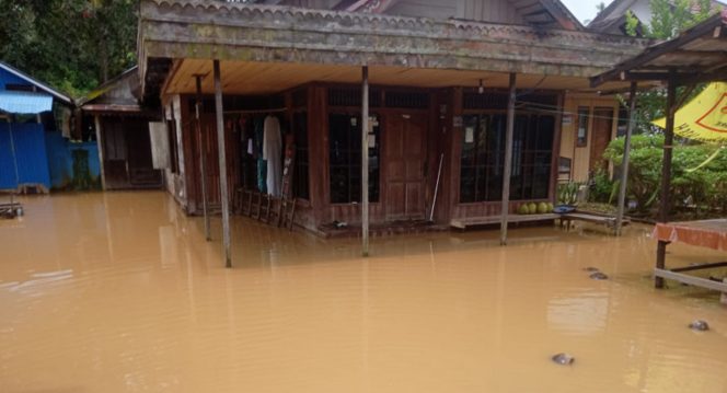 
 Banjir yang terjadi pada beberapa desa di Kabupaten Balangan, Provinsi Kalimantan Selatan, berangsur surut pada siang tadi, Kamis (3/3). Foto : BPBD Kabupaten Balangan